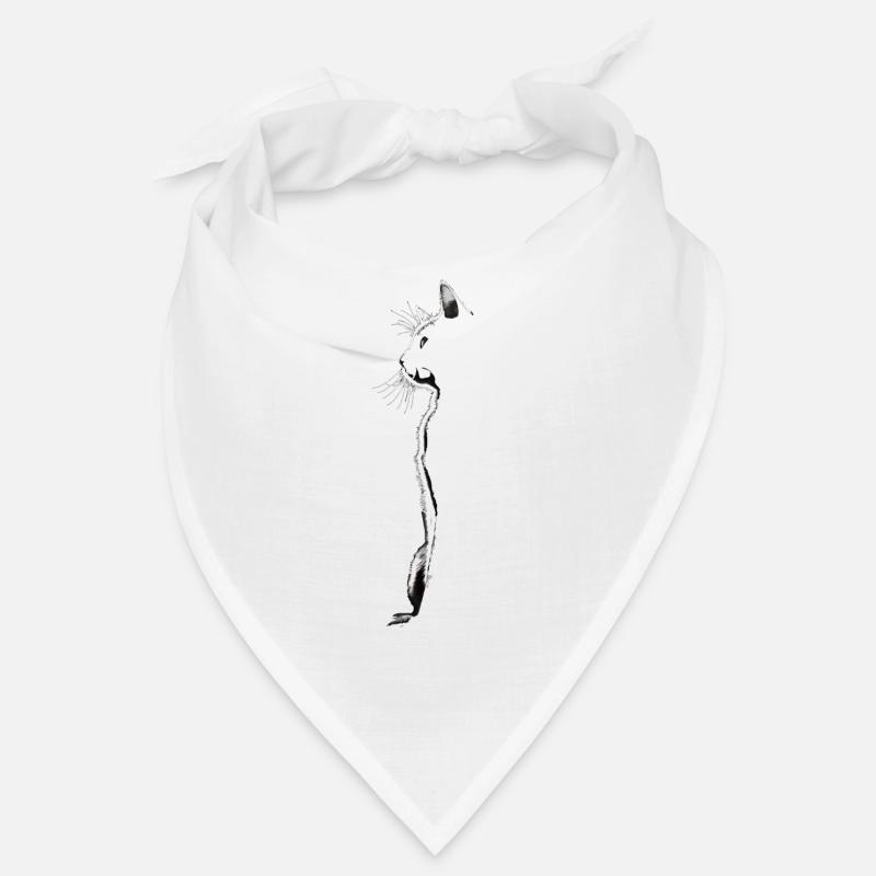 Silhouette de chat minimaliste - Élégant - Bandana - blanc