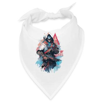 Epischer Gamer Cyber Assassine Punk mit Rüstung - Bandana - Weiß - Vorne