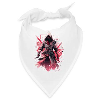 Epischer Gamer Cyber Assassine Digital in Rot - Bandana - Weiß - Vorne