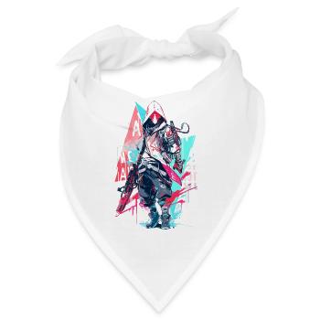 Epischer Gamer Cyber Assassine Punk Street Style - Bandana - Weiß - Vorne