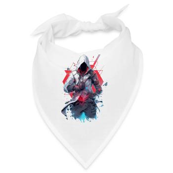 Epischer Gamer Cyber Assassine mit dunklem Gesicht - Bandana - Weiß - Vorne