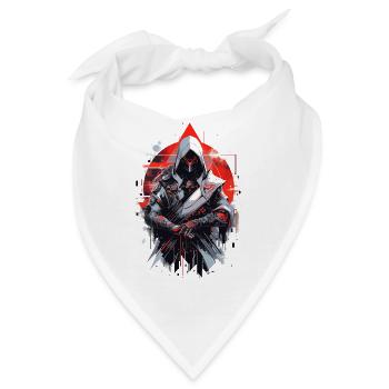 Epischer Gamer Cyber Assassine aus Asien vor Mond - Bandana - Weiß - Vorne