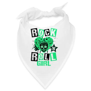 Rock 'n' Roll Girl Musik, Tanzen, Konzert, - Bandana - Weiß - Vorne