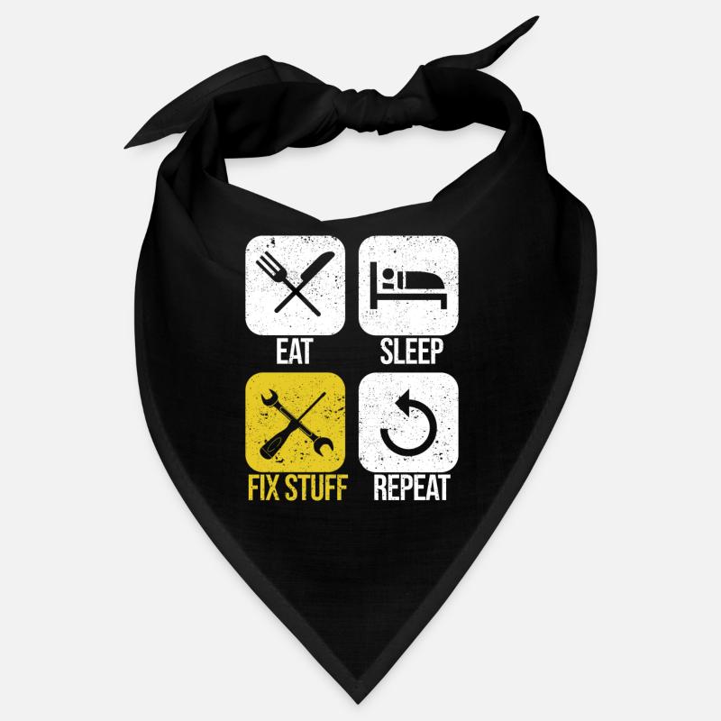 Manger dormir Réparer des trucs Répéter Drôle de bricoleur Bandana