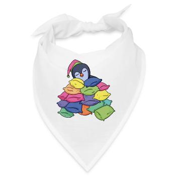 Schlafender Pinguin - Bandana - Weiß - Vorne