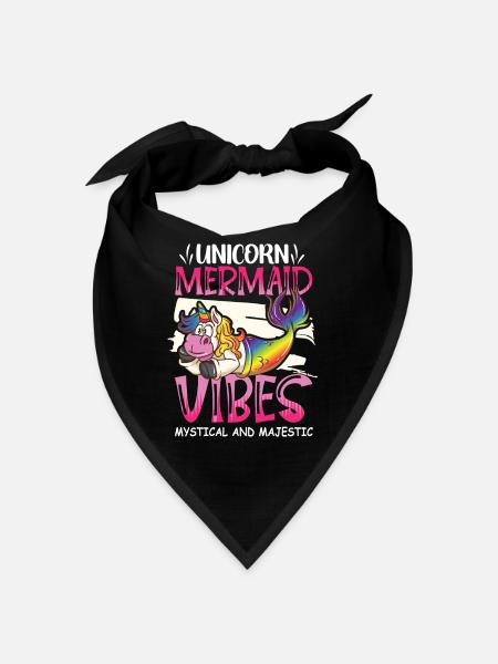 Einhorn Meerjungfrau Mermicorns - Bandana - Schwarz - Vorne