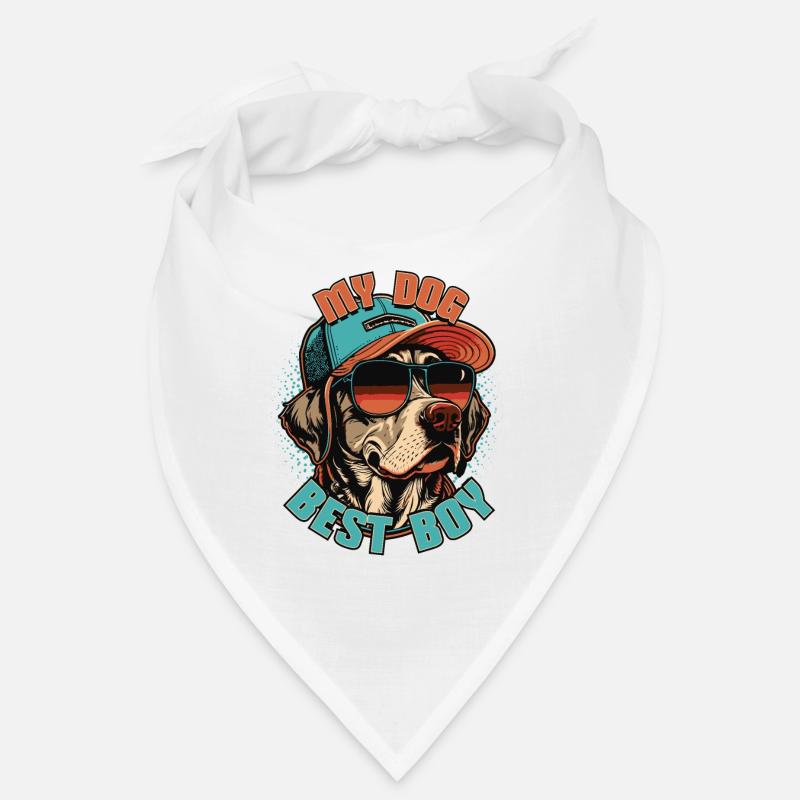 Chien Labrador - Bandana - blanc