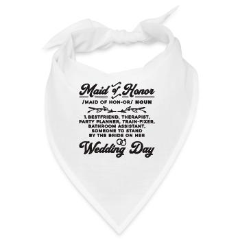 Maid Of Honor Noun Best Friend Therapist Marriage - Bandana - Weiß - Vorne