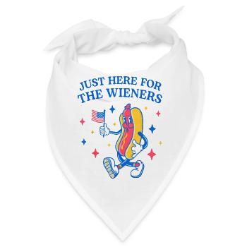 Ich bin nur hier für die Wieners Lustiger Vierter Juli - Bandana - Weiß - Vorne