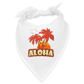 Aloha Weinlese-Sonnenuntergang - Bandana - Weiß - Vorne