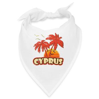 Zypern-Weinlese-Sonnenuntergang - Bandana - Weiß - Vorne
