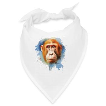 Aquarell Rüsselaffe - Bunte Tierwelt Ar - Bandana - Weiß - Vorne