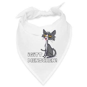 Igitt Menschen, Katze - Bandana - Weiß - Vorne