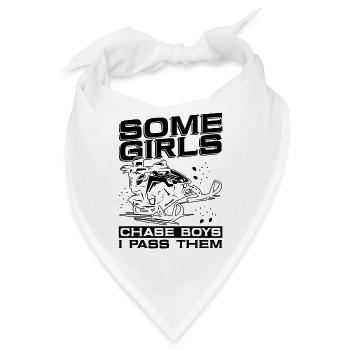 Some Girls Chase Boys Motorsport Snowmobile Racer - Bandana - Weiß - Vorne