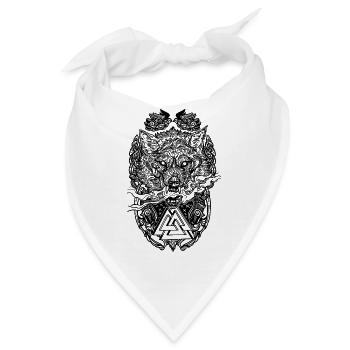Nordische Mythologie Fenrir Fenriswolf Wikinger - Bandana - Weiß - Vorne