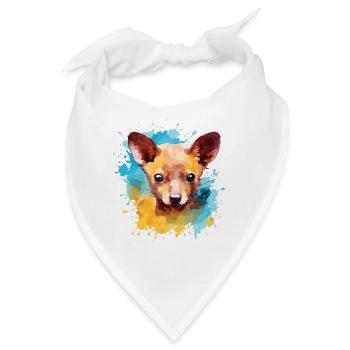 Bunte Fossa - Niedliches Kunstwerk Für - Bandana - Weiß - Vorne