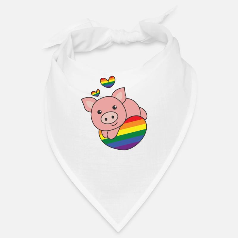 Rainbow Flag Pride LGBTQ Mignon Cochon Amour Bandana