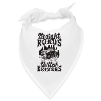 Straight Roads Don't Make Motocross Off-Road Racer - Bandana - Weiß - Vorne