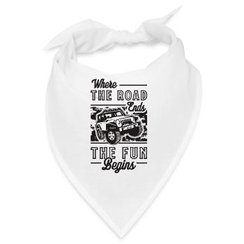 Where The Road Ends The Roadtrip Off-Road Racer - Bandana - Weiß - Vorne