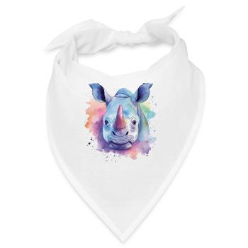 Lebendige Nashornkunst - Bandana - Weiß - Vorne