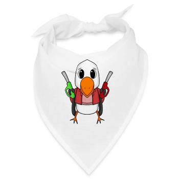 Tankwart Möwe Tankstelle - Bandana - Weiß - Vorne