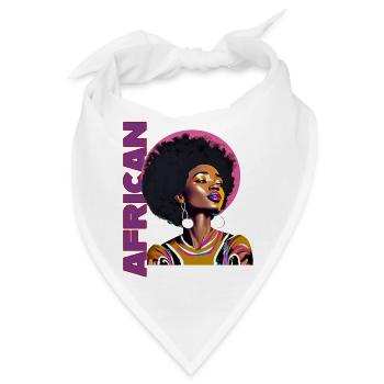 Black Woman mit Schriftzug African - Bandana - Weiß - Vorne