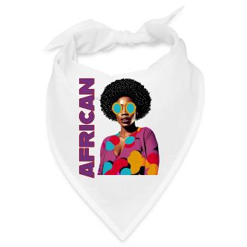 Black Woman mit Schriftzug African - Bandana - Weiß - Vorne
