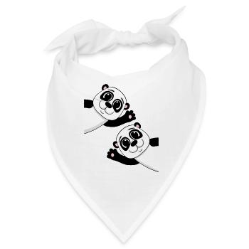 Niedliche Pandas - Bandana - Weiß - Vorne