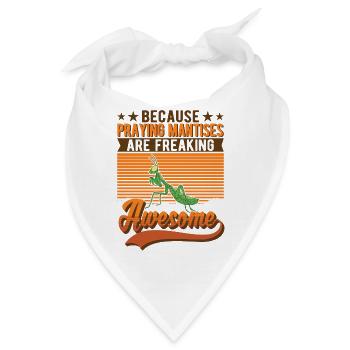 Gottesanbeterin Fangschrecke Mantis - Bandana - Weiß - Vorne