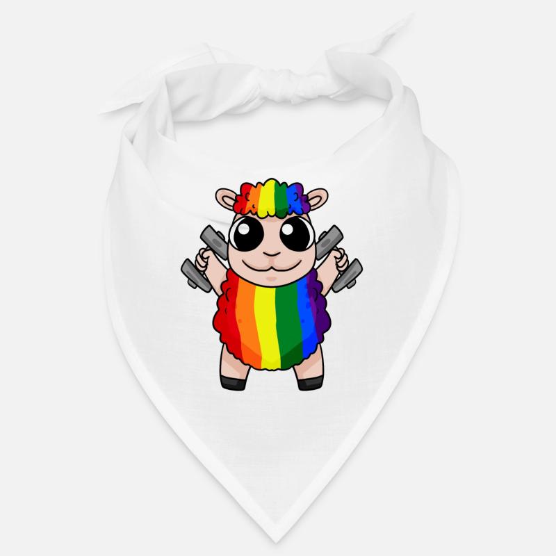Regenbogen Schaf mit Hanteln - LGBT Schaf Niedlich Bandana
