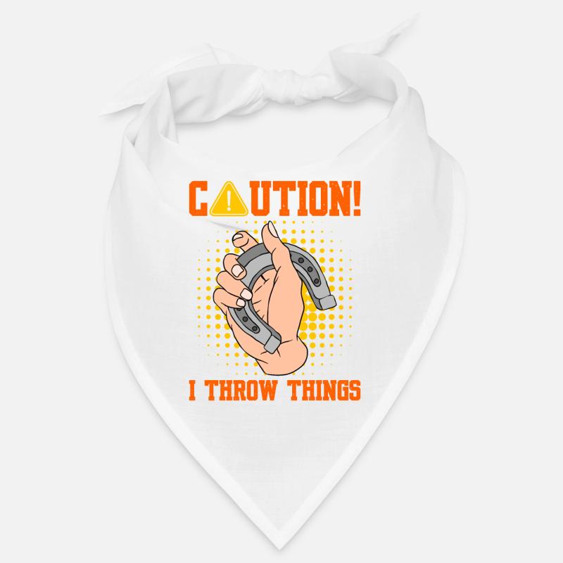Caution I Throw Things Horseshoe Pitching Bandana