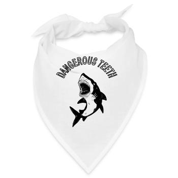 gefährlicher Hai Haifische Fischkopf Geschenkidee - Bandana - Weiß - Vorne