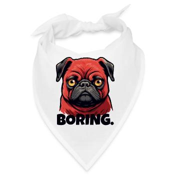 Gelangweilter kleiner Mops - Bandana - Weiß - Vorne