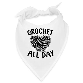 Crochet All Day Crocheting Knitting Crochet Lover - Bandana - Weiß - Vorne
