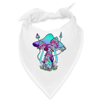 Pilze Neonfarben Pilzkunst - Bandana - Weiß - Vorne