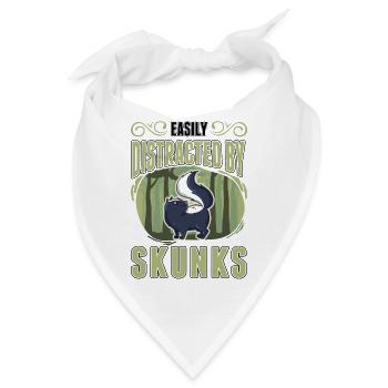 Easily distracted by Skunks Stinktier - Bandana - Weiß - Vorne