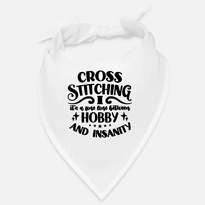 Cross Stitching It's A Fine Line Between Stitching Bandana