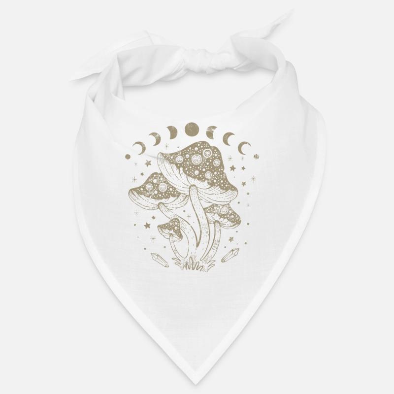 Boho Mushrooms Cottage Core Aesthetic Goblincore Bandana