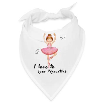 I love to spin pirouettes Ballerina tanzt Ballett - Bandana - Weiß - Vorne