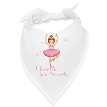 I love to spin pirouettes Ballerina tanzt Ballett - Bandana - Weiß - Vorne