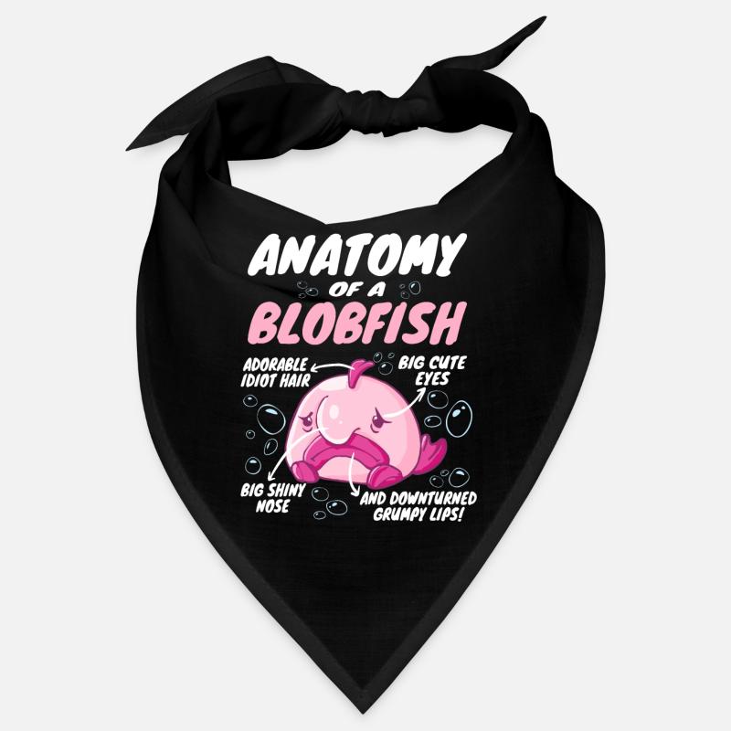 Costume de Blobfish - Visage de poisson Blob laid - Bandana