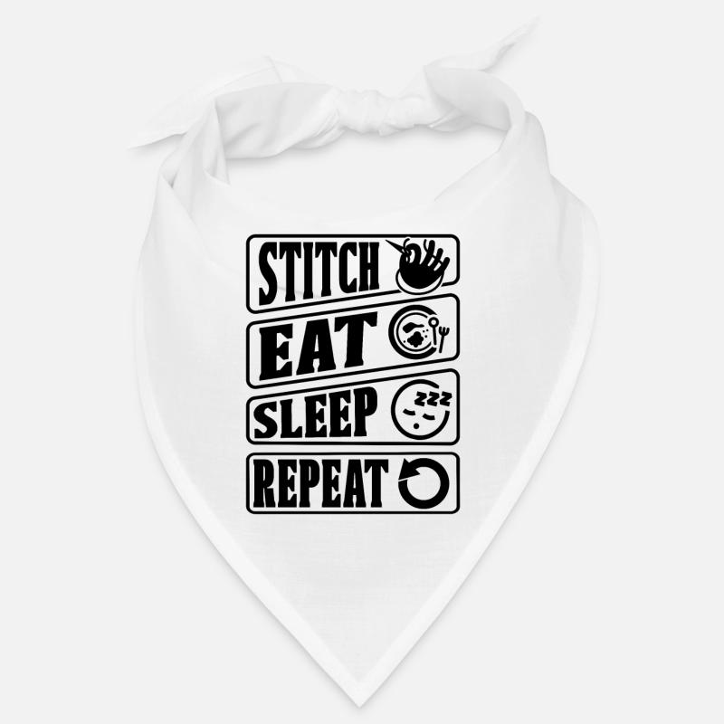 Cross Stitch Eat Sleep Repeat Sewing Stitching Bandana