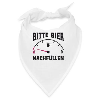 Bitte Bier Nachfüllen - Bier - Bandana - Weiß - Vorne