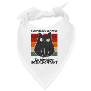 Geh Mir Aus Dem Weg Unnötiger Sozialkontakt - Bandana - Weiß - Vorne