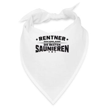 Rentner Sein Kann Jeder Die Besten Saunieren - - Bandana - Weiß - Vorne