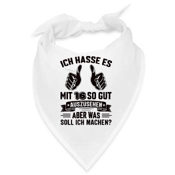 16 Geburtstag 16 Jahre 16 Lebensjahr 16 Lebenalter - Bandana - Weiß - Vorne