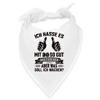 30 Geburtstag 30 Jahre 30 Lebensjahr 30 Lebenalter - Bandana - Weiß - Vorne