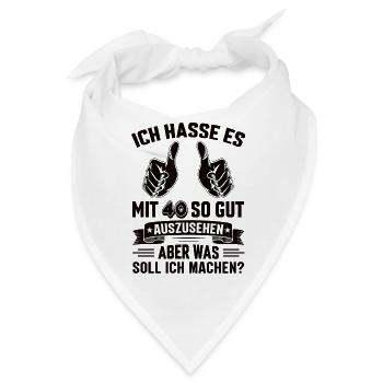 40 Geburtstag 40 Jahre 40 Lebensjahr 40 Lebenalter - Bandana - Weiß - Vorne