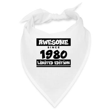 1980 - Jahrgang 1980 - Fantastisch seit 1980 - Bandana - Weiß - Vorne