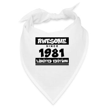 1981 - Jahrgang 1981 - Fantastisch seit 1981 - Bandana - Weiß - Vorne